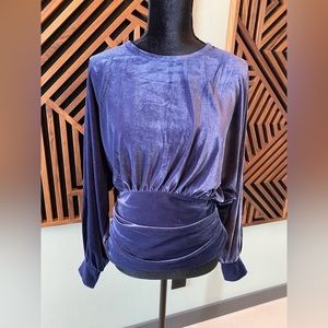 Express Velvet Cinched Banded Bottom Top